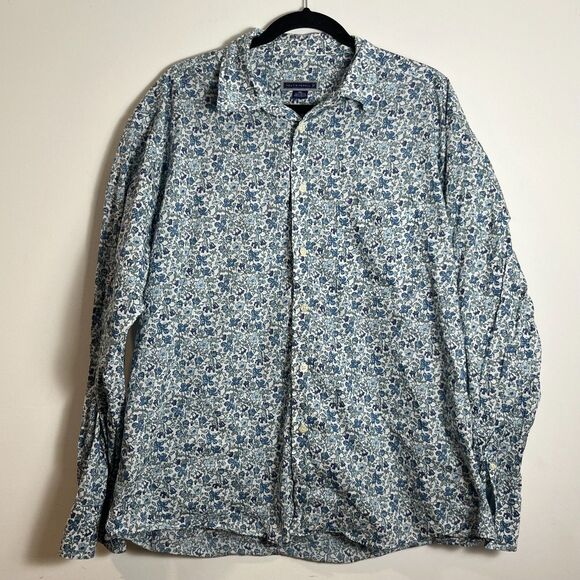 Post & Powell 100% Cotton Floral XL Lightweight Boho Ireland Button Dress Shirt - Picture 2 of 7